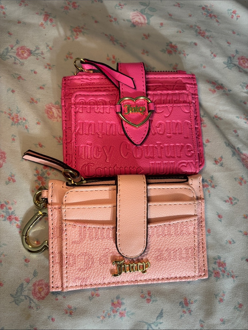 Juicy Couture Hot Pink & Blush Card Holder Duo